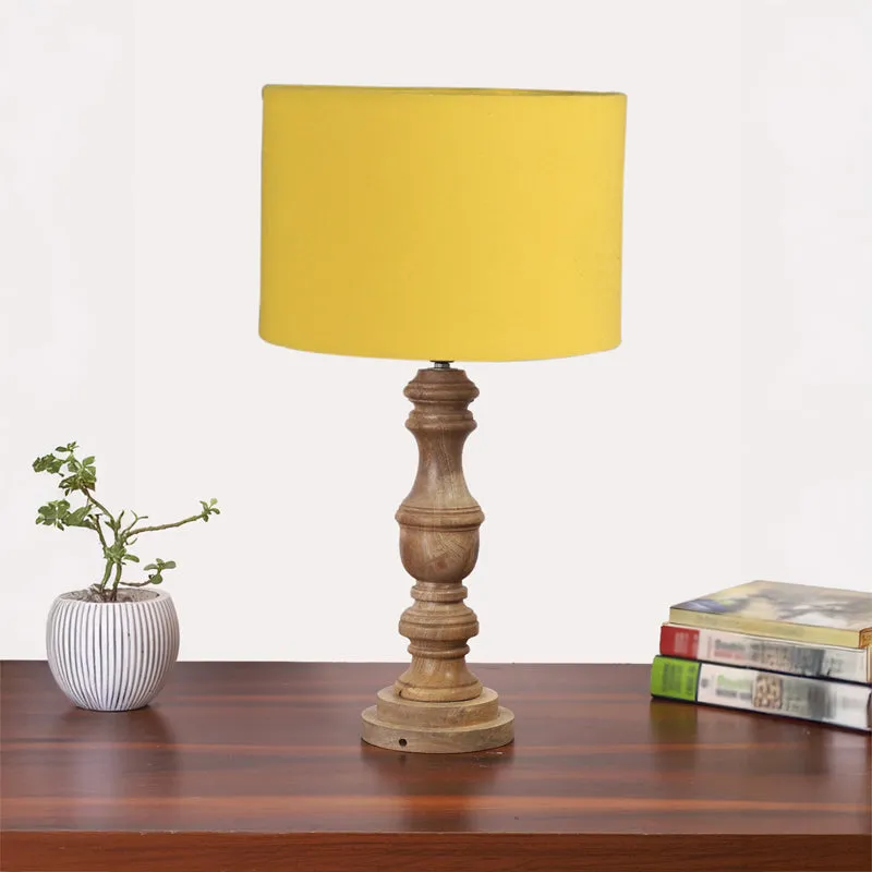 Cotin I Carve Wooden Table Lamp - Yellow,Brown media 3