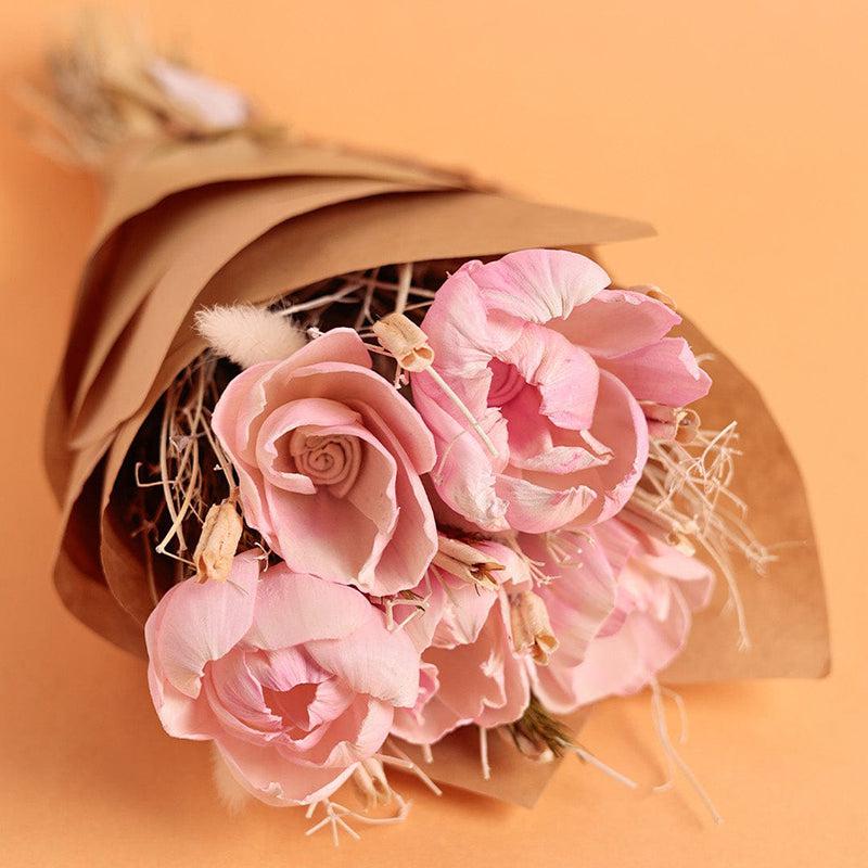 Rose Éterne Dried Flower Bouquet - Pink media 5