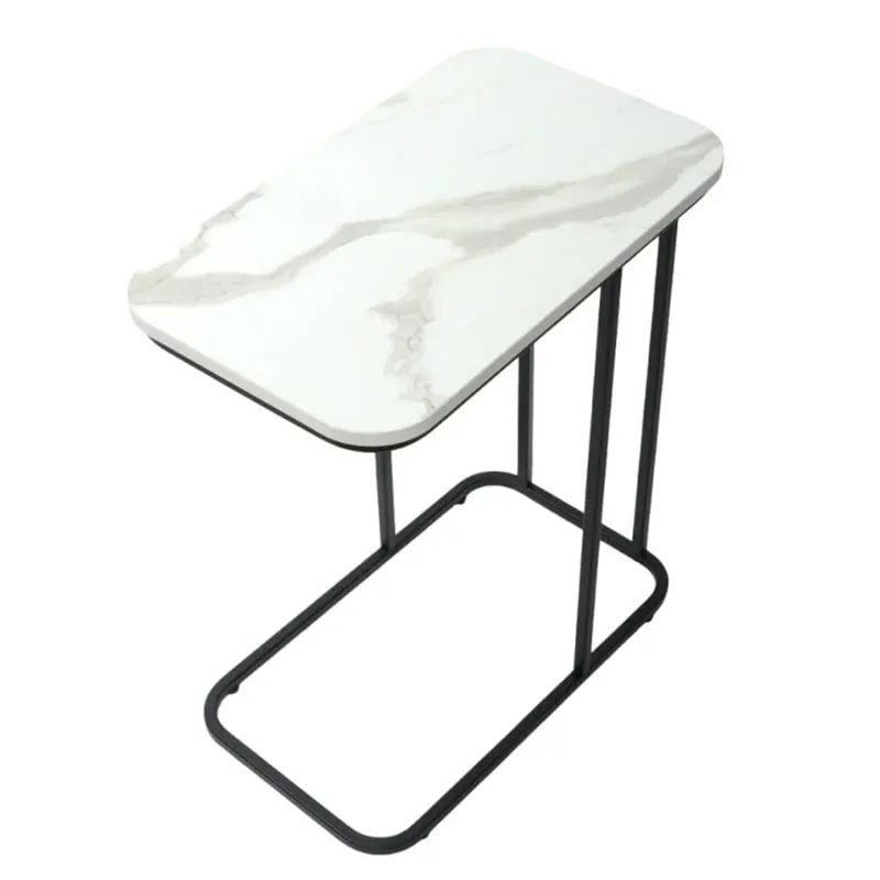 Paradox Pure Metal SideTable with Marble Top media 4