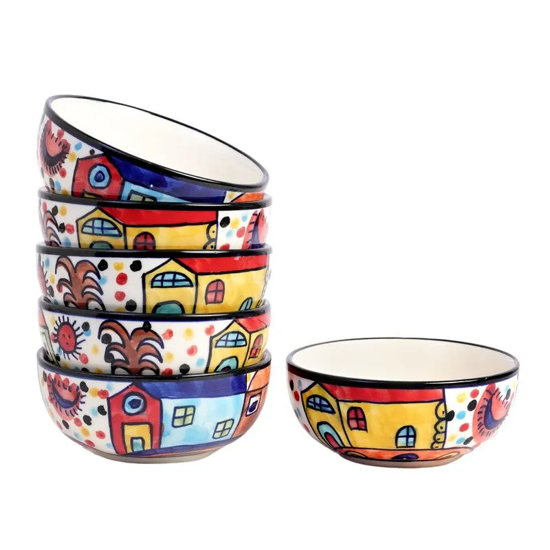 Katoriq Ceramic Snack Bowls (Multicolor, 180 mL Each) - Set Of Six media 4