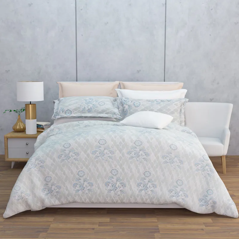 Marigold Fields Cotton Bedsheet (Grey) - 144 TC media 7