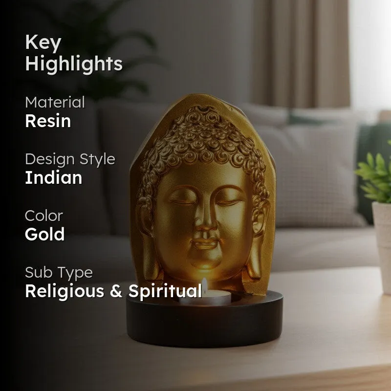 Aura of Calm Buddha Showpiece - Gold media 2