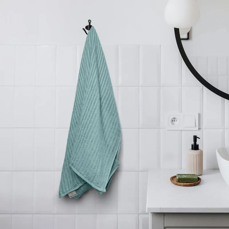 Micro Cotton LuxeDry Striped Bath Towel - Green media 1