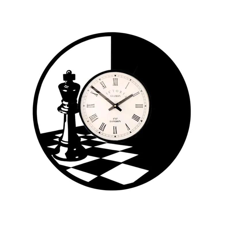 Chessmaster Steel Analog Wall Clock - Black media 4