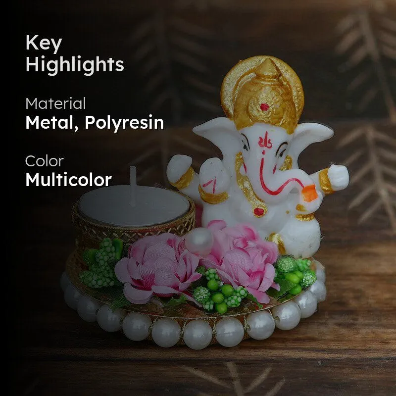 Lord Vinayak Pooja Tealight Candle Holder media 2