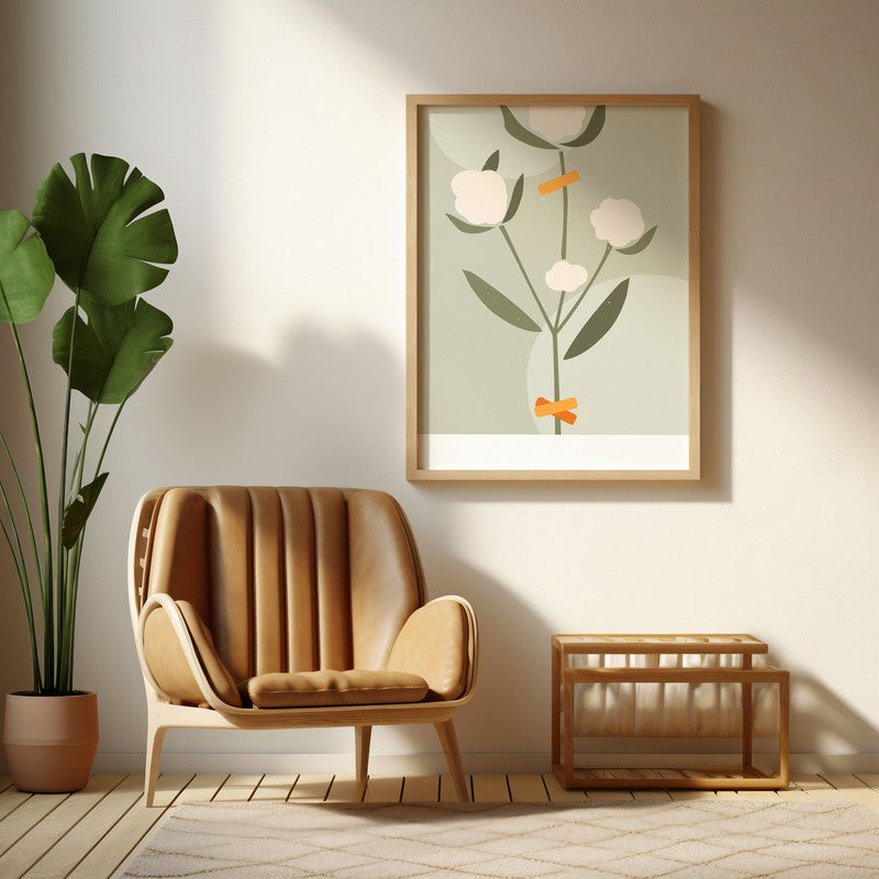 Eden's Tapestry Archival Canvas Wall Art - Natural Brown Frame