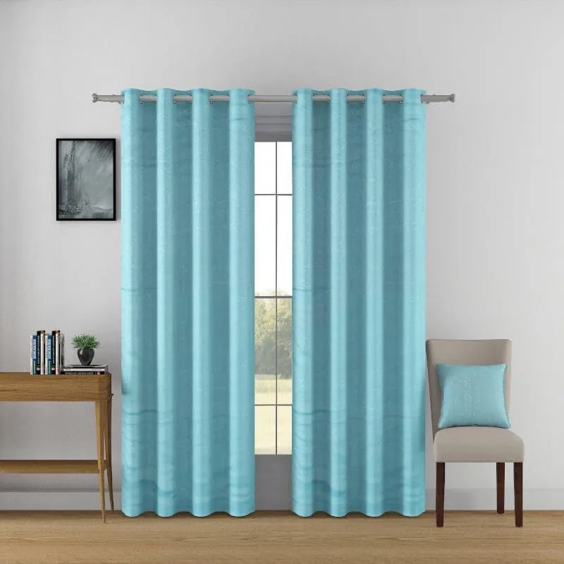 Swayam Kinaash Jacquard Curtain - Teal media 1