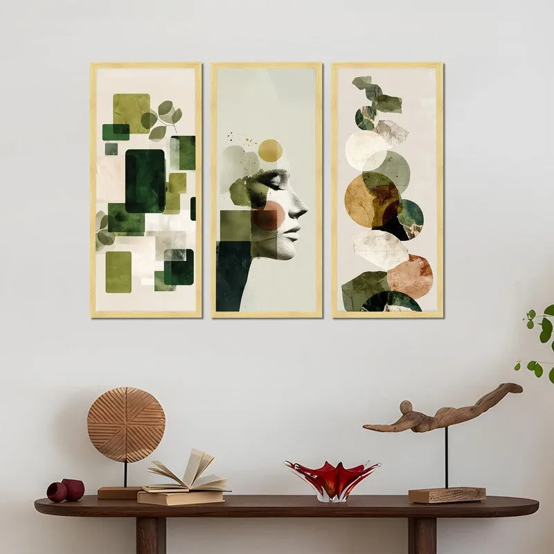 Modern Green Abstract Wall Art - Set Of Three media 6
