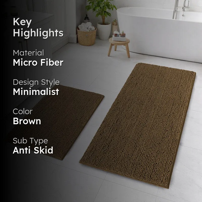 MonoSoft Microfiber Bath Mats (Brown) - Set Of Two media 2