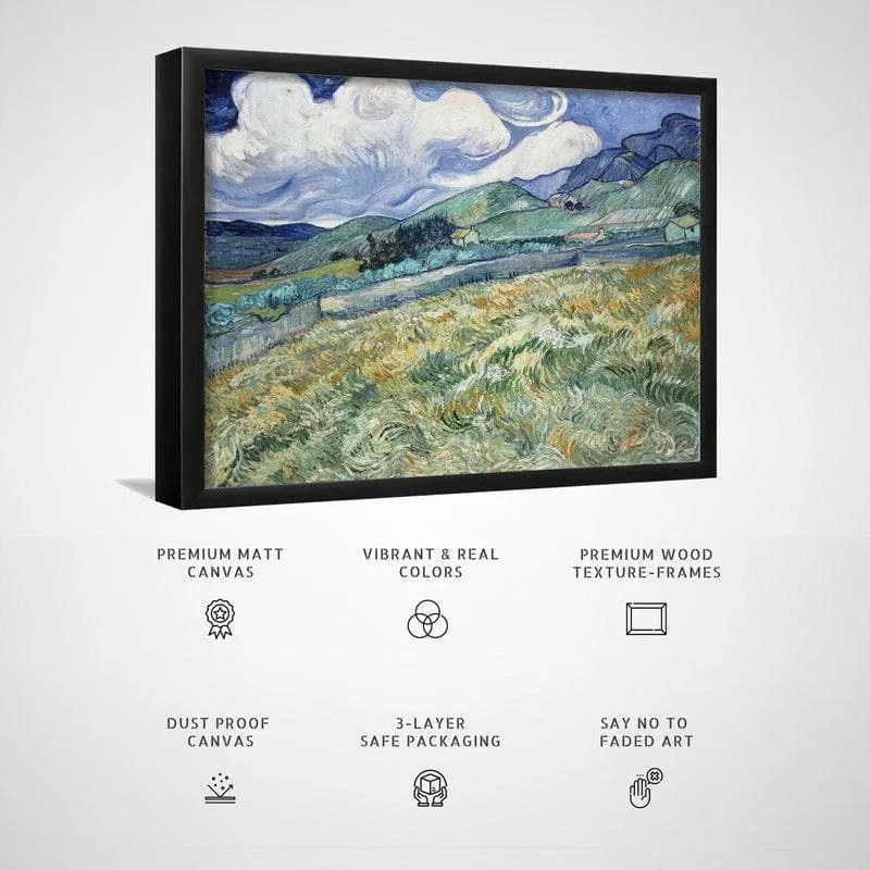 Landscape from Saint Remy By Vincent Van Gogh - Black Frame media 6
