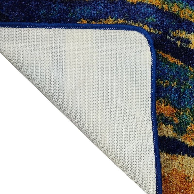 Brenna Abstract Micro Fiber Area Rug - Blue media 5