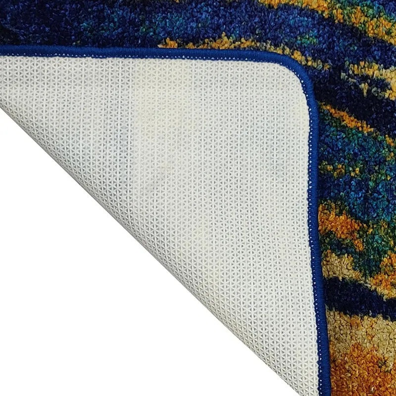 Brenna Abstract Micro Fiber Area Rug - Blue media 5