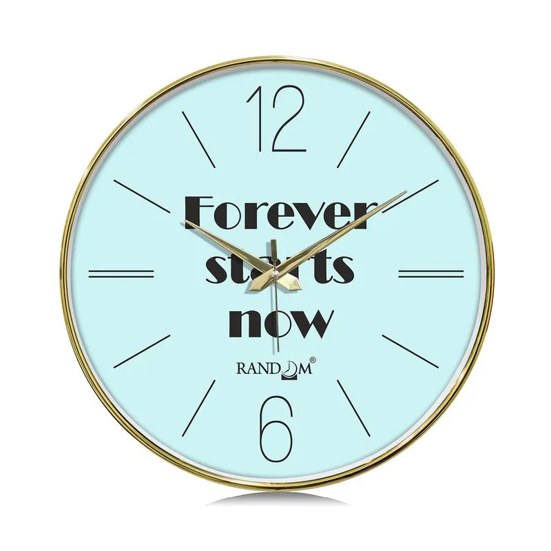 Forever Starts Now Round Analog Wall Clock - Sky Blue media 3