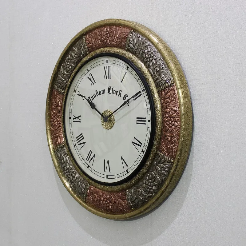 Ornexa Brass Analog Wall Clock media 7