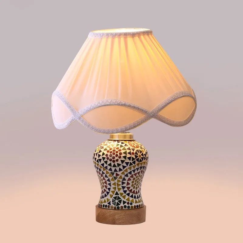 Averon Arc Pleated Wooden Table Lamp - Multicolor media 6