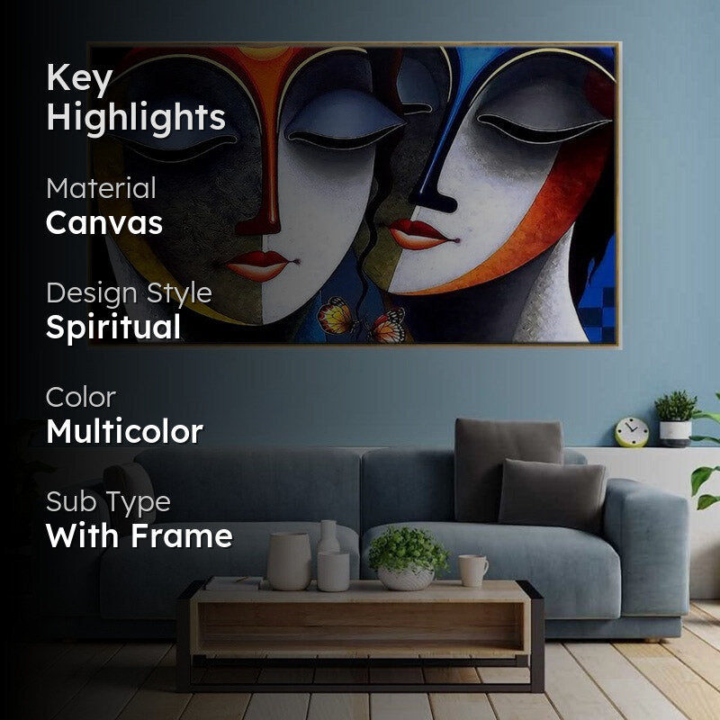 Radha Krishna Gradient Wall Painting media 2