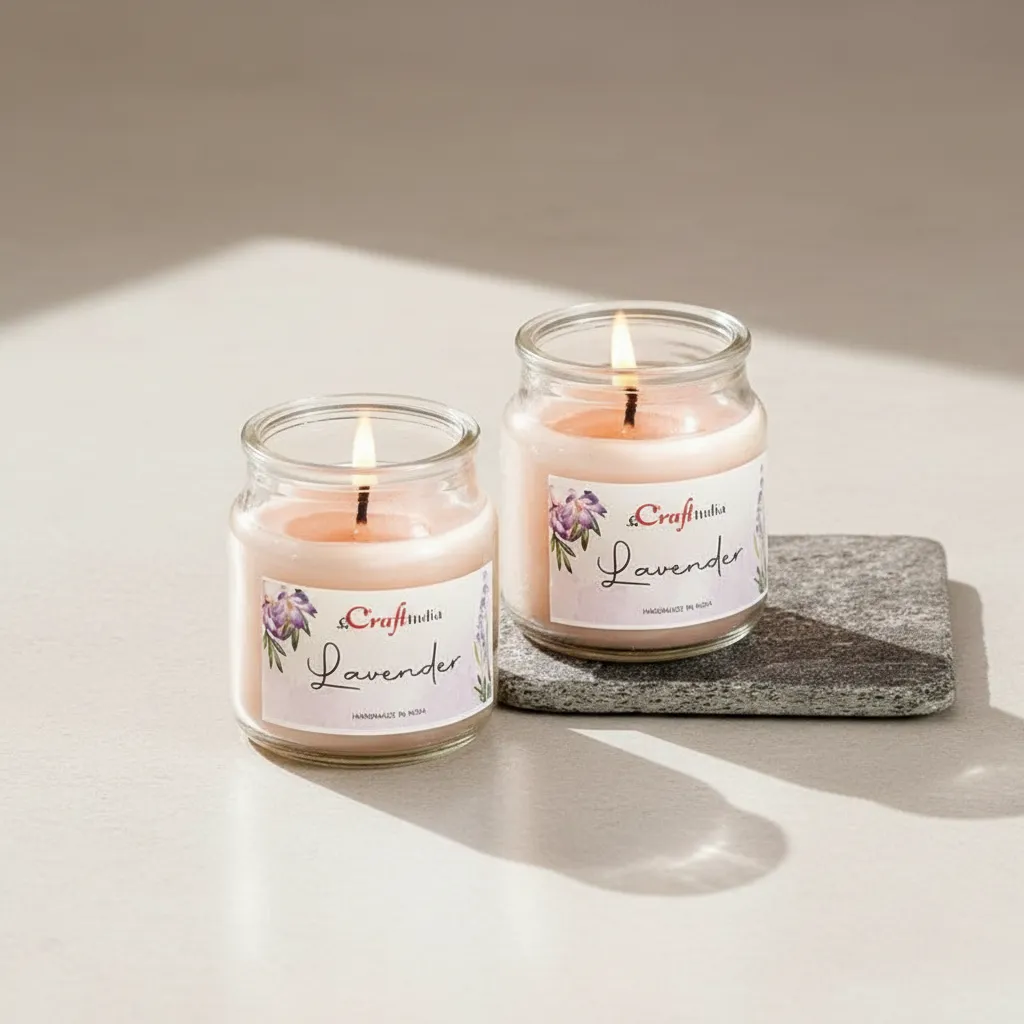 Nithya Lavender Scented Jar Candle - Set Of Two media 1