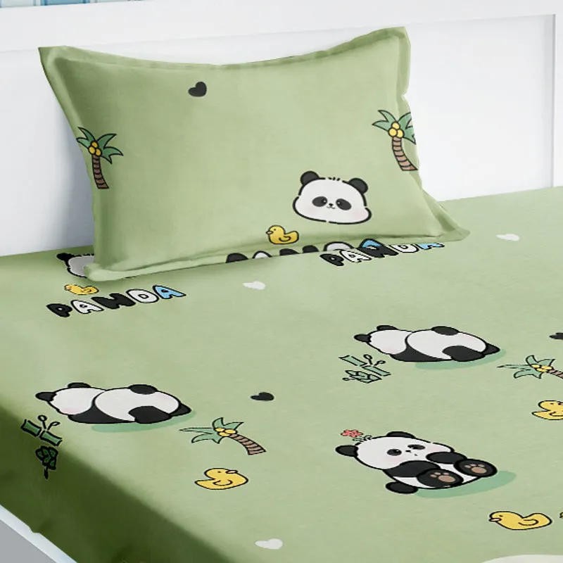 Panda Snuggles Kids Cotton Bedsheet - 210 TC media 3