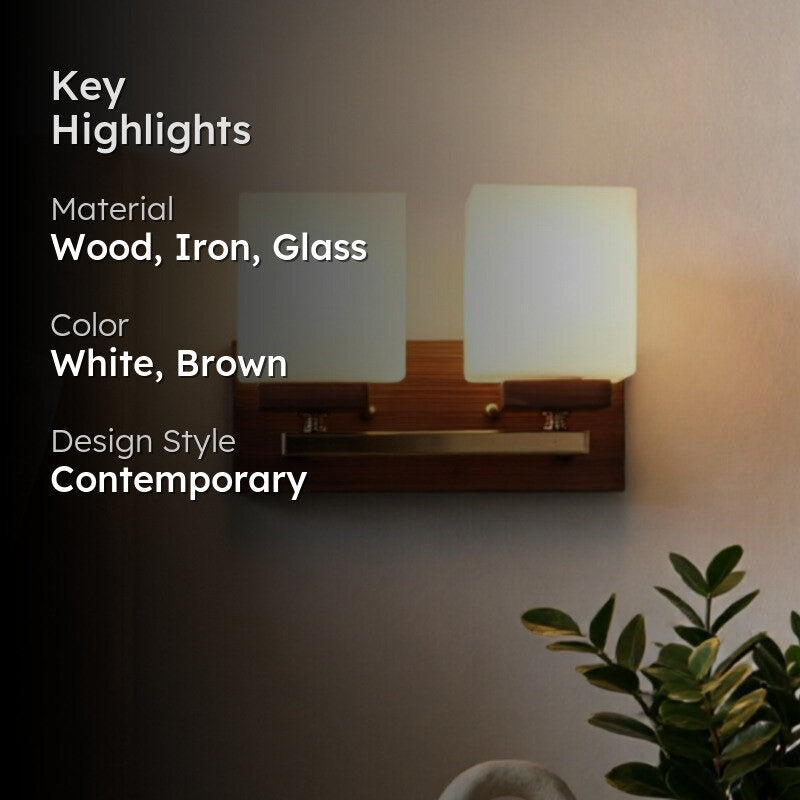 Chyra Duo Wooden Wall Lamp media 2