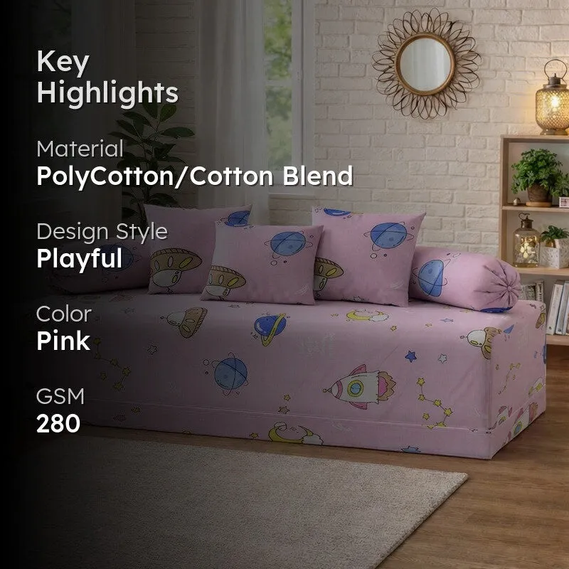 Zippyra Printed Diwan Set - Six Piece Set media 2