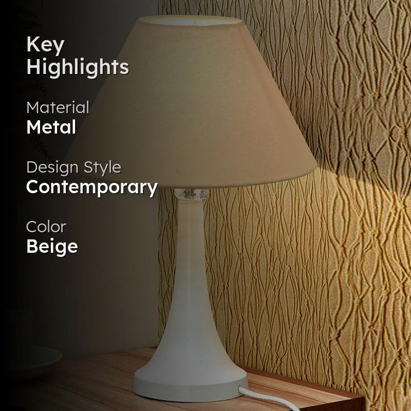Aneiro Metal Table Lamp - Beige,white media 2