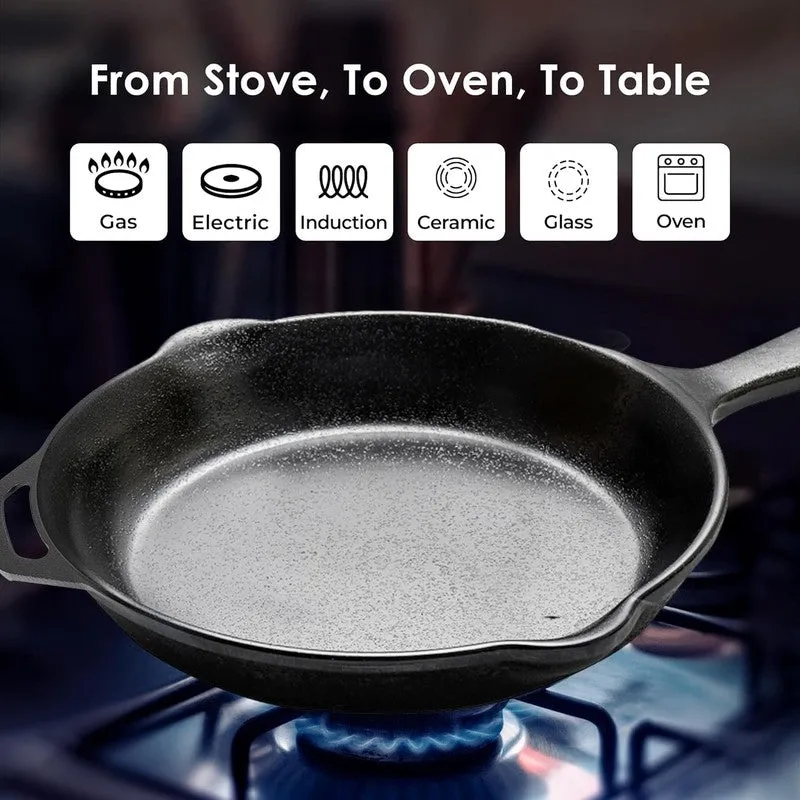Solara Brewora Cast Iron Frying Pan with Handle - 2100 mL/12 Inch media 10