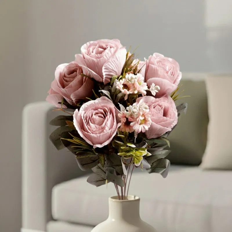 AarviDecor Delicate Rose Silk Artificial Flowers media 1