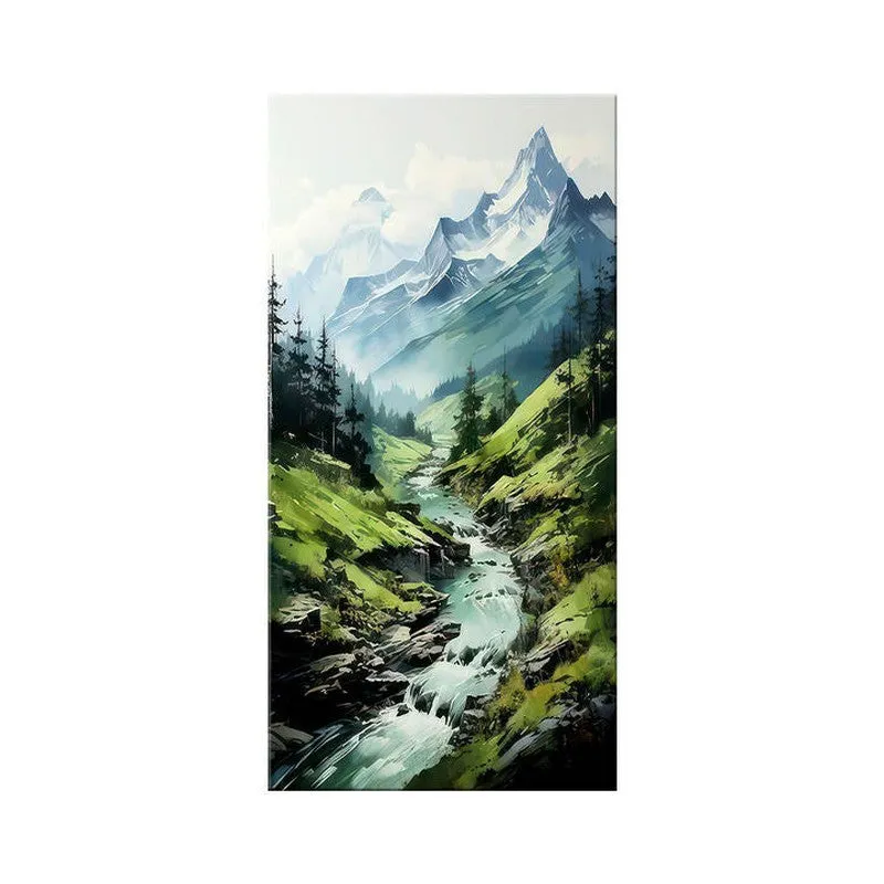 Mountain Stream Wall Painting media 4