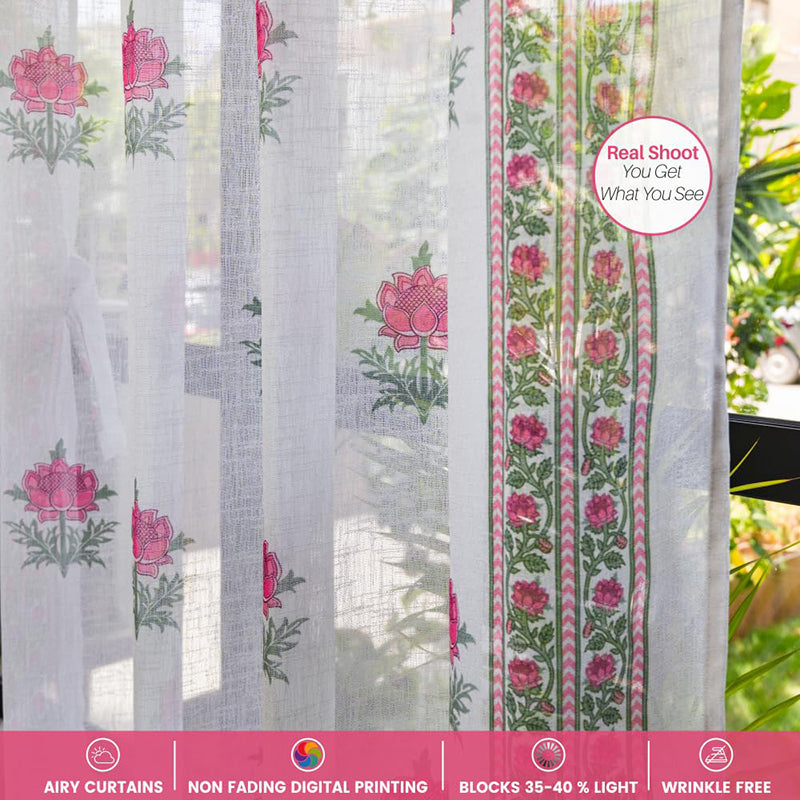 Urban Space Summer Curtain (Pink) - Set Of Two media 5