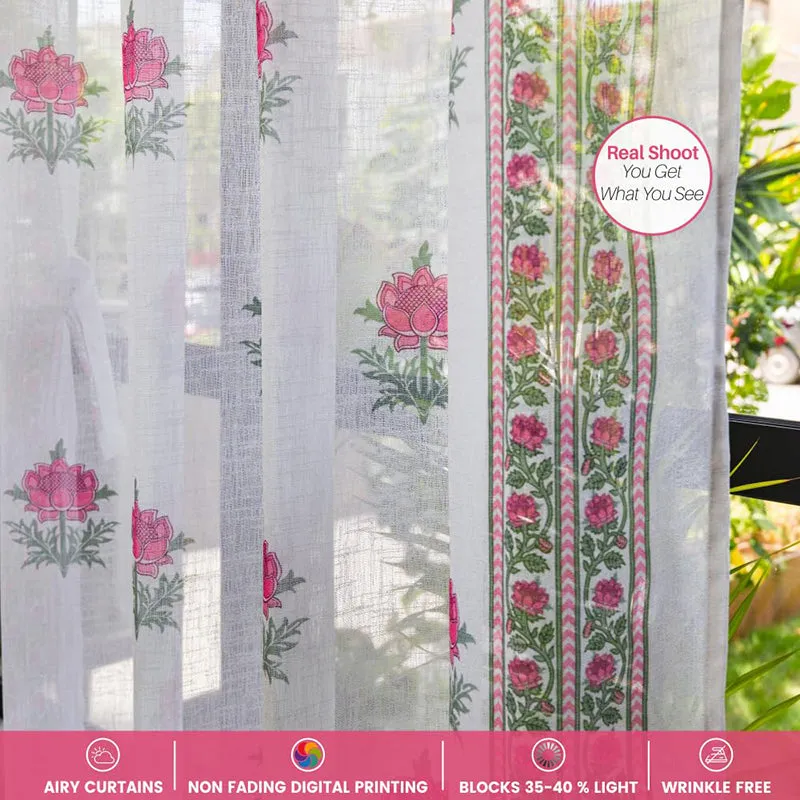 Urban Space Summer Curtain (Pink) - Set Of Two media 5