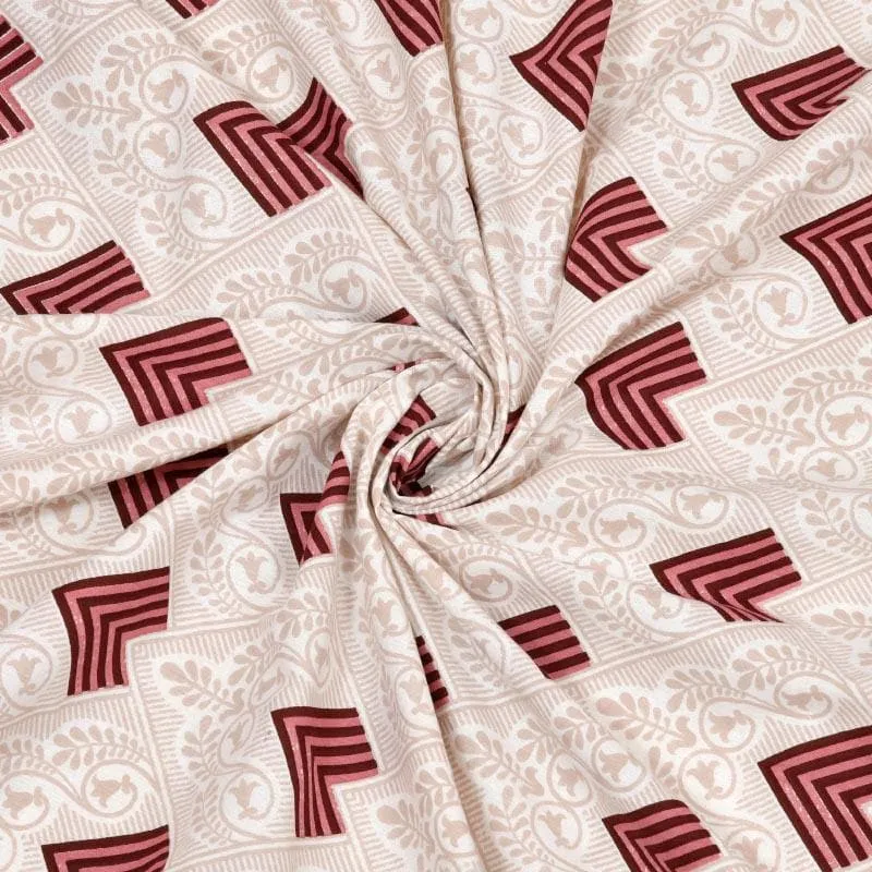 Lux-Raven Cotton Bedsheet (Maroon) - 260 TC media 3