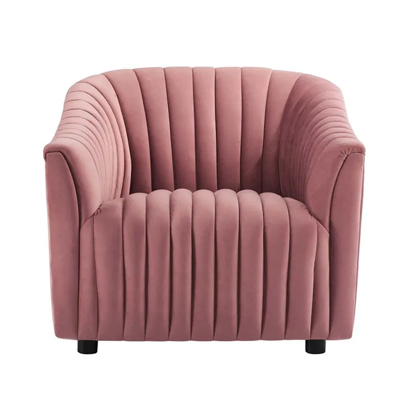 Urbanix Neem Wood Accent Chair - Pink media 5