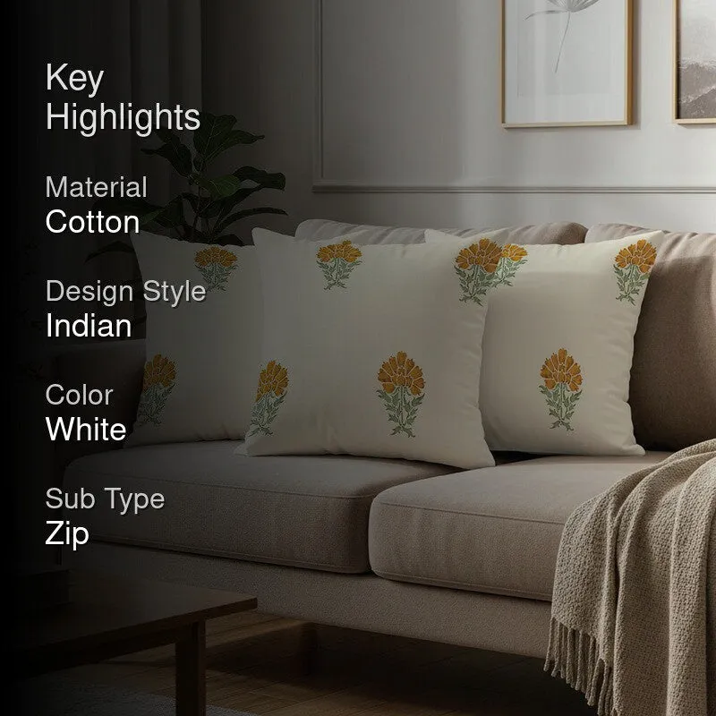 Urban Space Cosyne White Cotton Cushion Cover Set - Set of Three media 2
