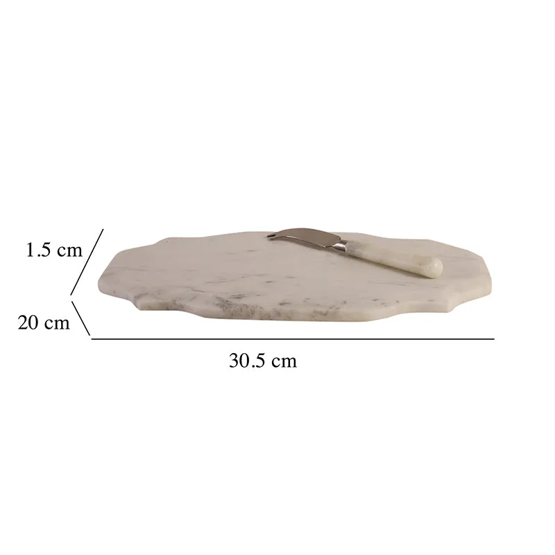 Bergamo Marble Platter With Knife - Two Piece Set media 8