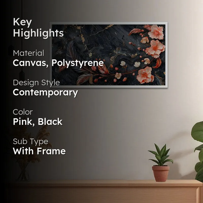 Eslem Floral Wall Painting With Frame media 2