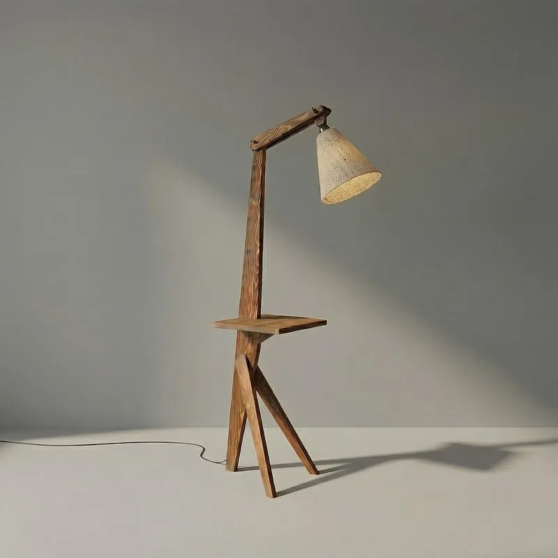 ConicalBeam Wooden Floor Lamp - Brown media 7