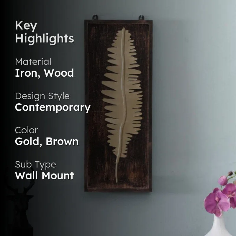 Whimsy Feather Iron & Wooden Wall Accent media 2