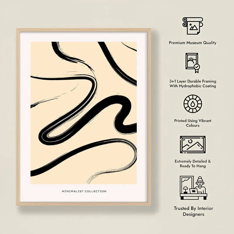 Fluid Balance Canvas Wall Painting With Brown Frame media 10