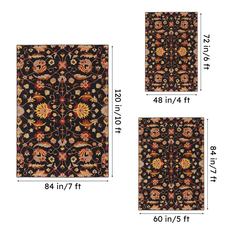 Sedna Hand Tufted Ethnic Wool & Nylon Carpet - Black media 14