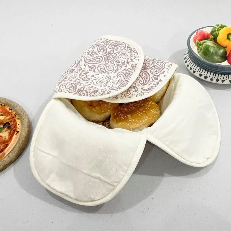 Swayam Theona Round Bread Basket - Beige media 1