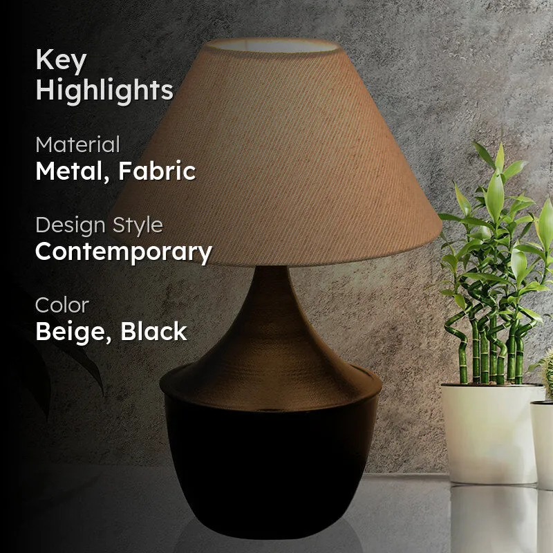 Obliqe Metal Table Lamp - Beige,Black media 2