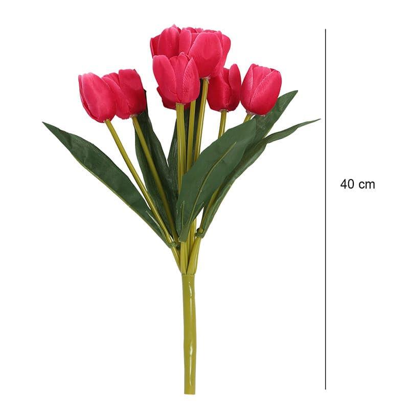 Faux Tulip Floral Bunch (Dark Pink) - Set Of Two media 5