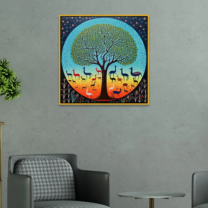 Tree & Fauna Canvas Wall Art With Frame media 5