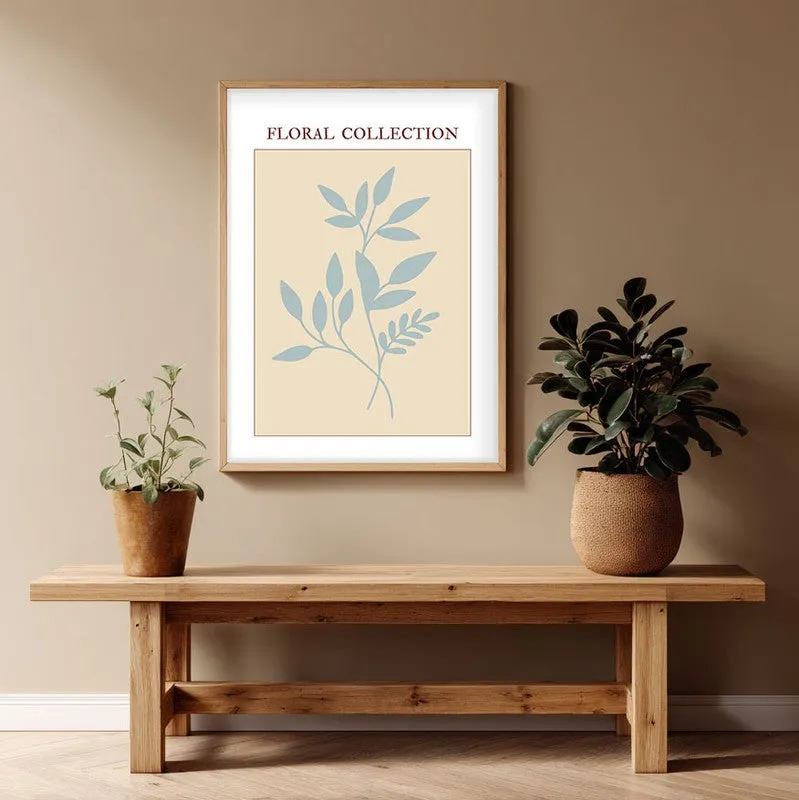 Midnight Flora Canvas Wall Painting With Brown Frame media 1