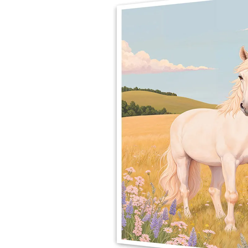 Gazing Horse Wall Art with White Frame media 5