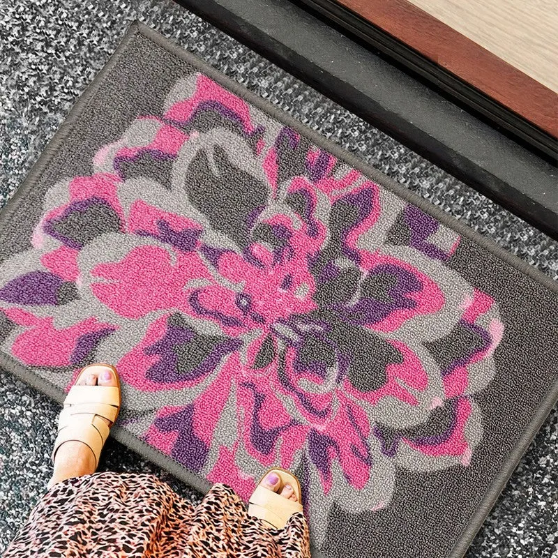 Wynn Floral Nylon Door Mats - Purple,Pink media 3