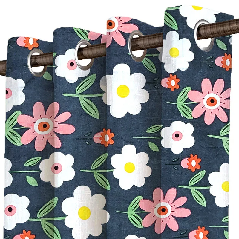 Anas Floral Cotton Curtain - Set Of Two media 3