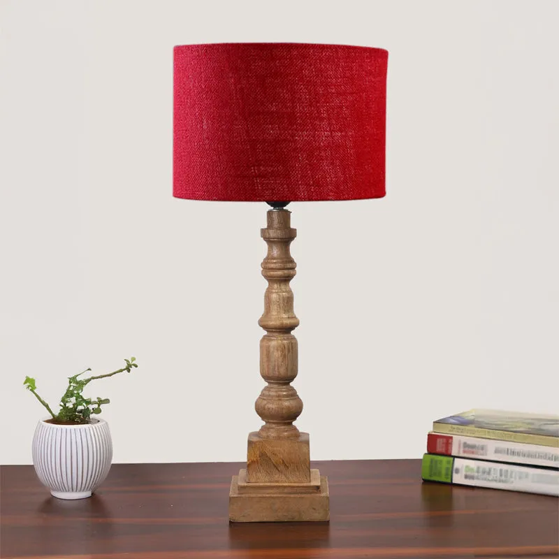 Sienna I Arbor Wooden Table Lamp - Red,Brown media 3