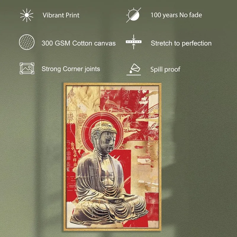 Crimson Buddha Wall Art With Frame media 7