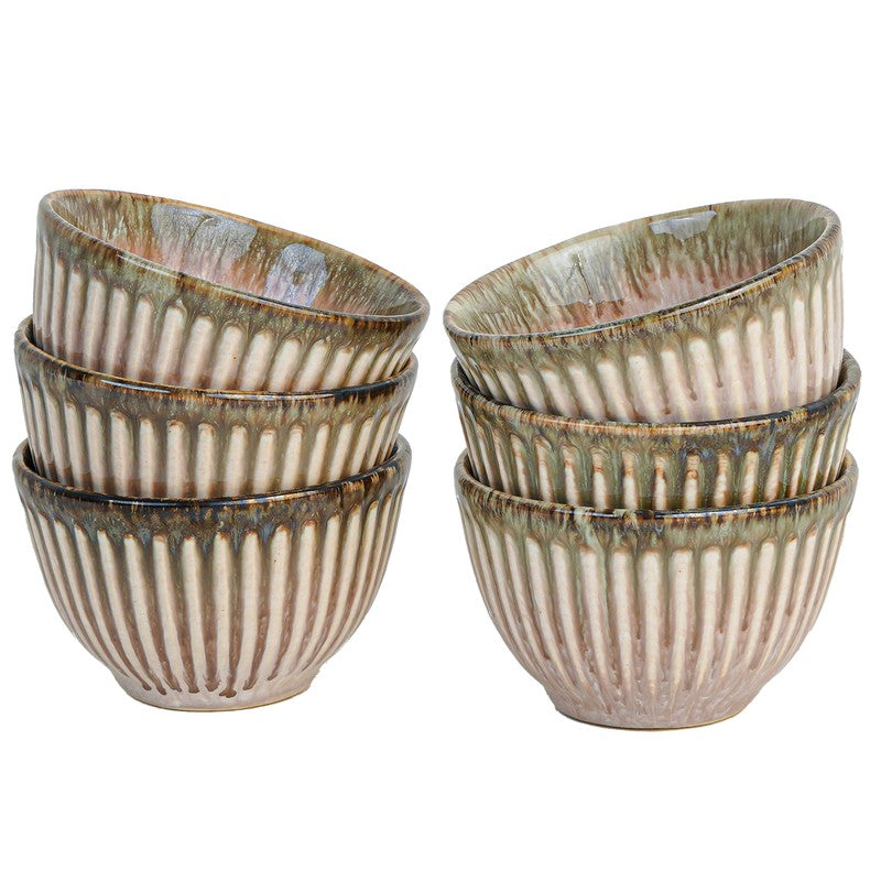 Mintora Pink Ceramic Snack Bowls (180 mL) - Set Of Six media 3